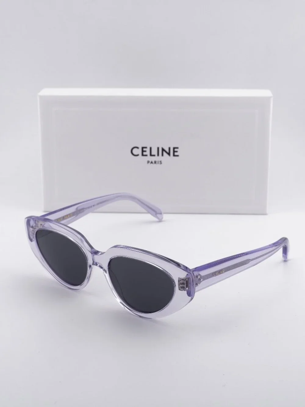 Celine CL40286I 78A Cat Eye Sunglasses - Shiny Lilac / Smoke
